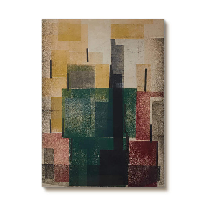 Modern Geometric Abstract Wall Art in City Block Palette - Color Council - Hues Art Lab