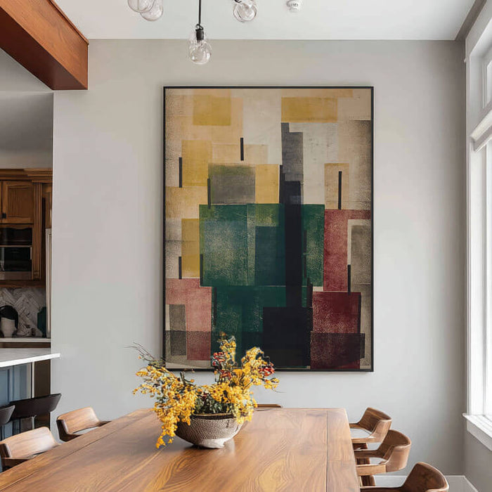 Modern Geometric Abstract Wall Art in City Block Palette - Color Council - Hues Art Lab
