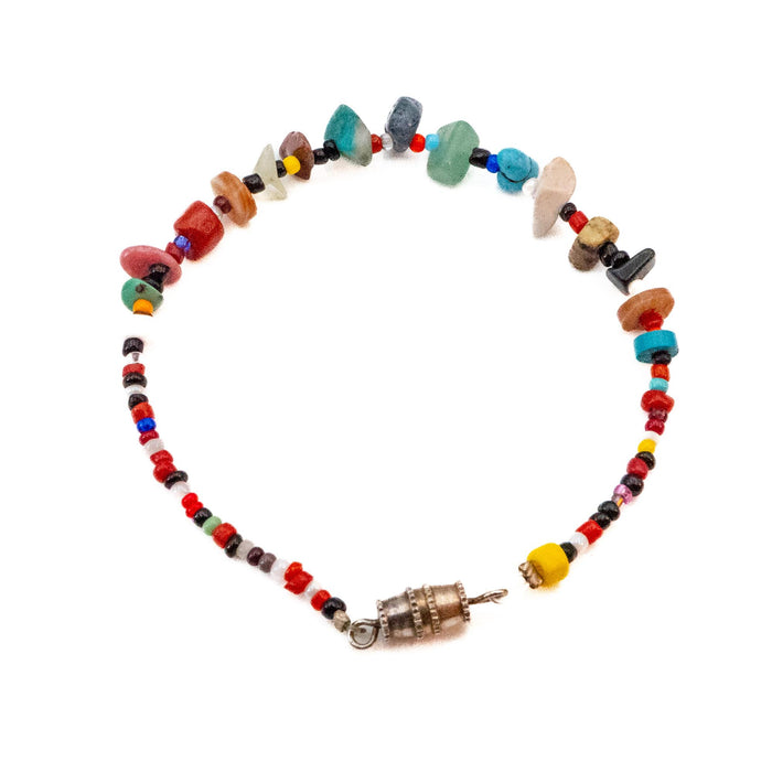Colorful Beaded Gemstone Bracelet - 7.5 Inches