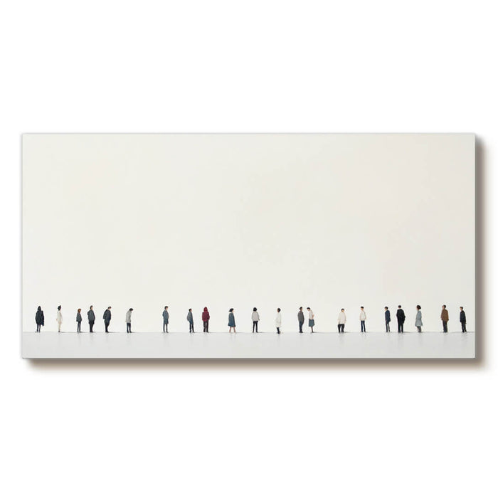 Modern Minimalist People Painting - Large Horizontal Canvas Art - Common People - Hues Art Lab