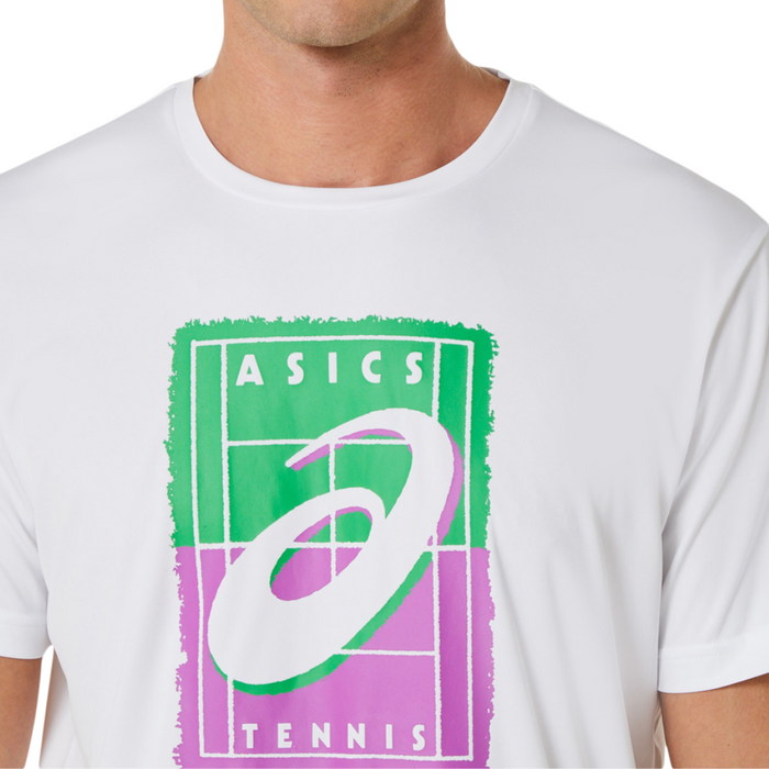 Asics Court GS Graphic Men Tennis Tee - Brilliant White