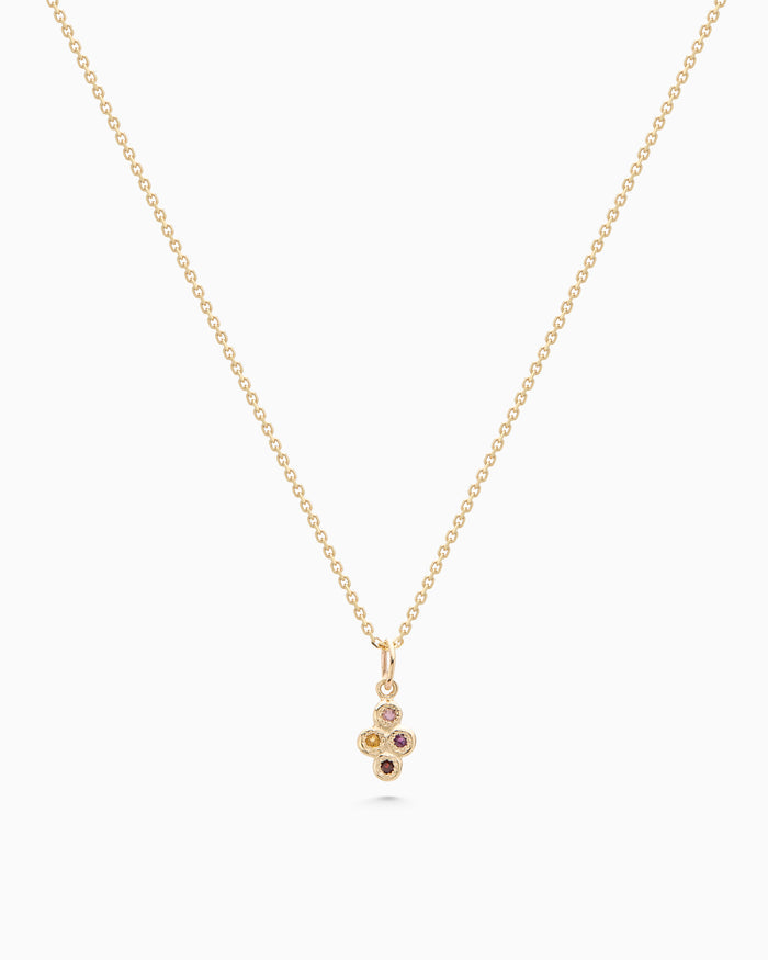 Cross Stone Pendant | Yellow Gold