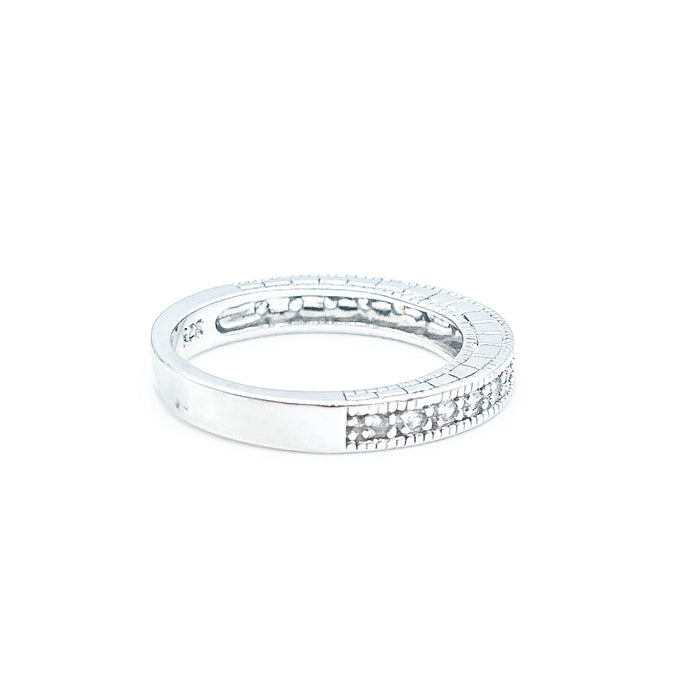 Cubic Zirconia Half Eternity Band Size 5 in Sterling Silver