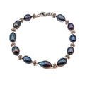 Cultured Black Baroque Freshwater Pearl Beaded Bracelet 8.5 Inches