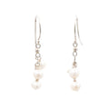Cultured Pearl Dangle Earrings Sterling Silver Drop 1.25”