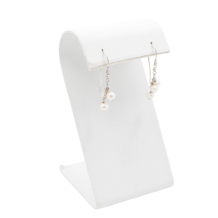 Cultured Pearl Dangle Earrings Sterling Silver Drop 1.25”