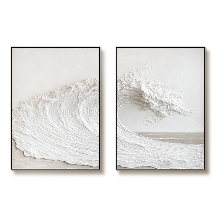 3D Textured Abstract Art Set of 2 - Curl - Hues Art Lab