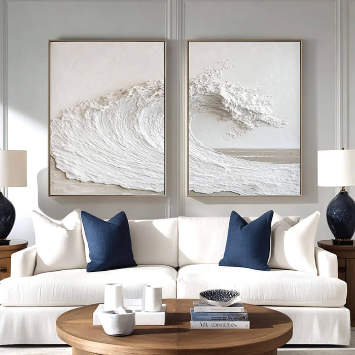 3D Textured Abstract Art Set of 2 - Curl - Hues Art Lab