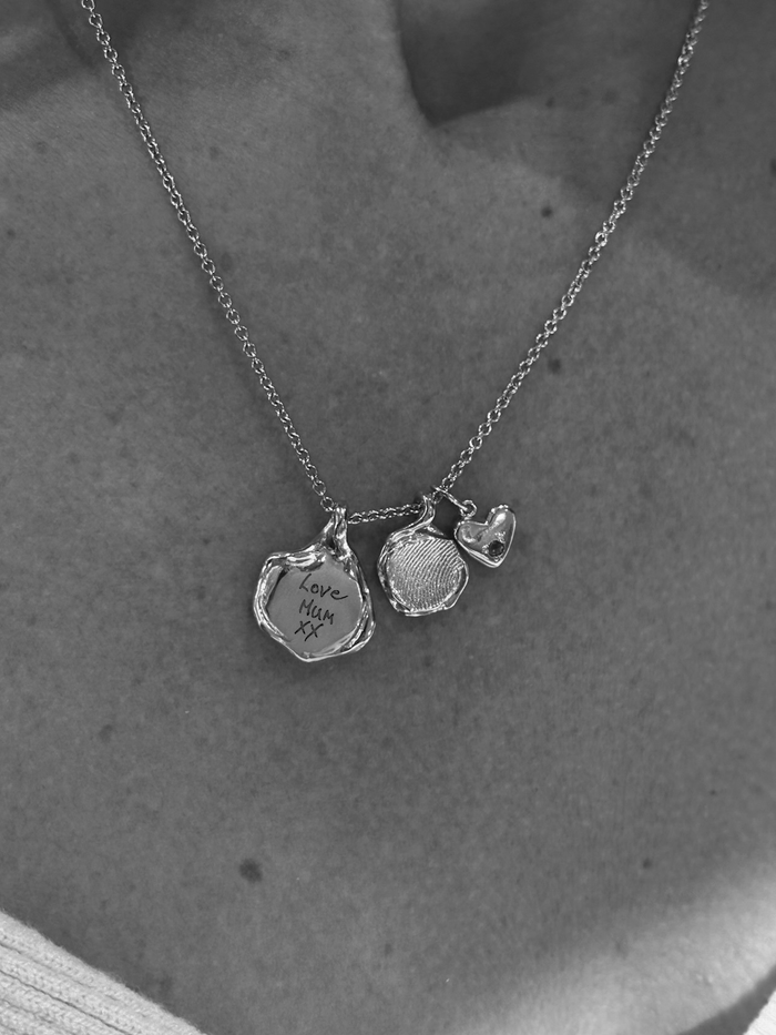 Custom Engraved Wave Pendant | Silver