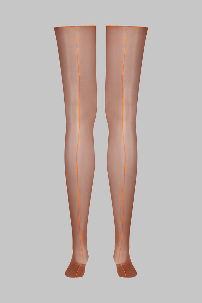 Cut and curled neon seamed stockings - 20D - LEGWEAR