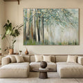 Serene Landscape Artwork for Living Room - Hand-Painted Forest Scene - Dappled Light - Hues Art Lab