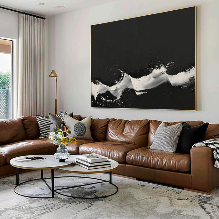 Large Abstract Minimalist Canvas Art - Deep Connection - Hues Art Lab
