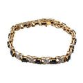 Diamond & Sapphire X’s and O’s Bracelet – Gold Plated Sterling Silver 7.5 Inch Tennis Bracelet