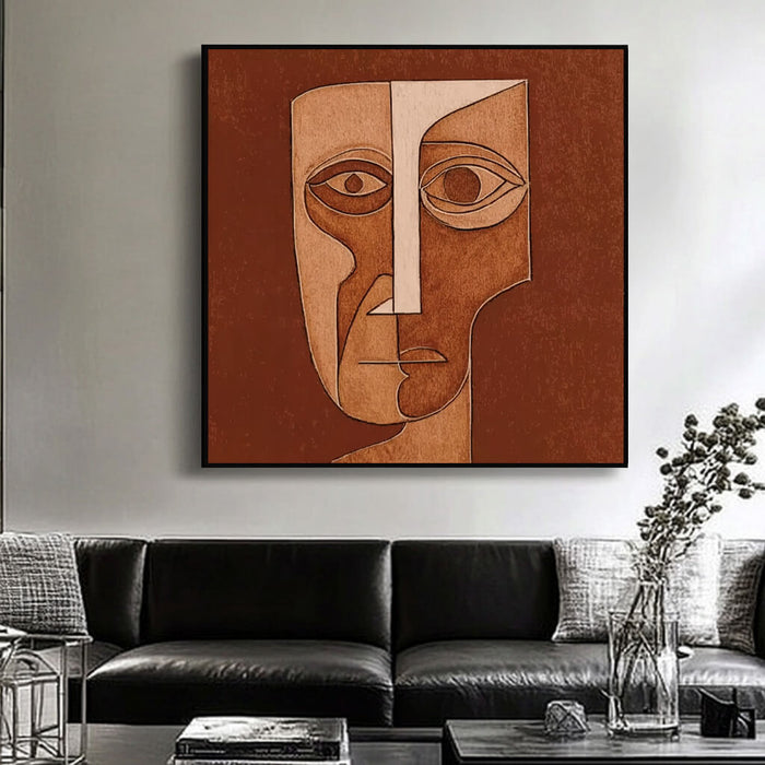 Dimensions of Self large abstract face wall art for modern interior decor