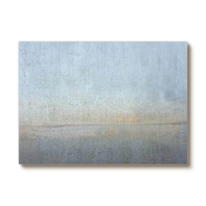 Large Modern Abstract Landscape Art - Subtle Earth Tones in Blue and Beige for Serene Home Decor - Distant Vistas - Hues Art Lab
