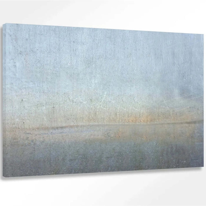 Large Modern Abstract Landscape Art - Subtle Earth Tones in Blue and Beige for Serene Home Decor - Distant Vistas - Hues Art Lab