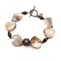 Donna Dressler Mother of Pearl Sterling Silver Toggle Bracelet 8 Inches