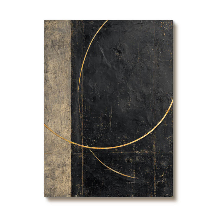 Duo of Gold Leaf textured abstract artwork with paired gold leaf accents