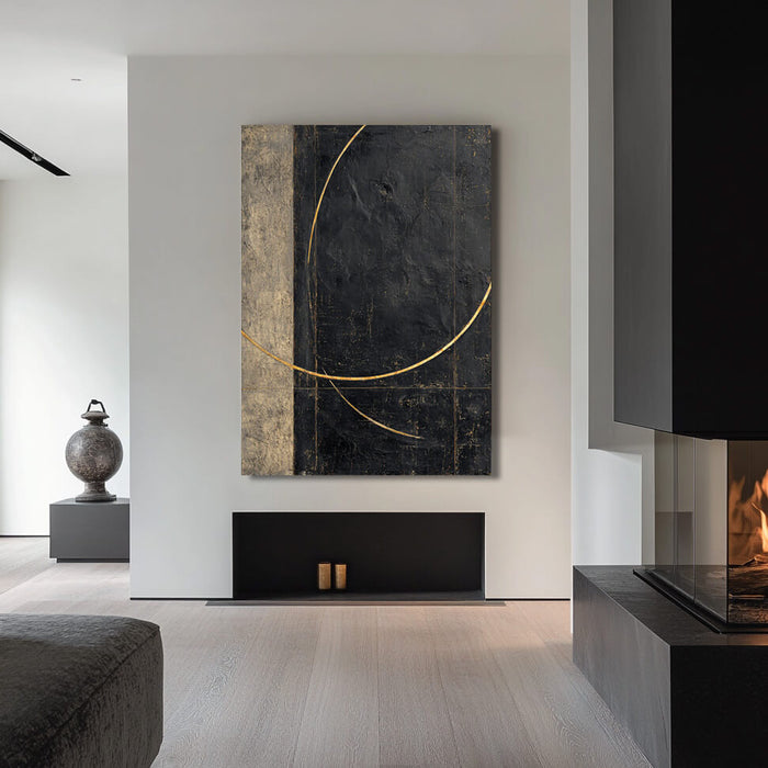 Duo of Gold Leaf gallery view of textured gold abstract canvas print