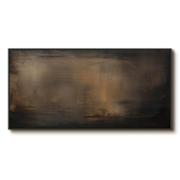 Minimalist Abstract Wall Art in Brown and Black - Handmade Canvas Painting - Dust of Dusk - Hues Art Lab