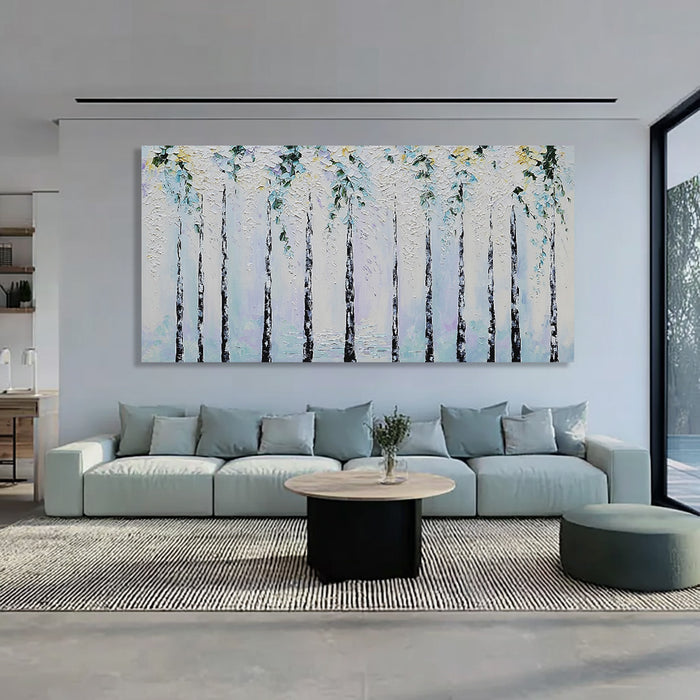 Elegy of the Birch Grove gallery view of impasto forest canvas art