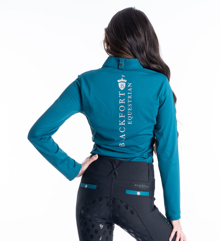Women's Blackfort Equestrian emerald green long sleeve cool mesh base layer