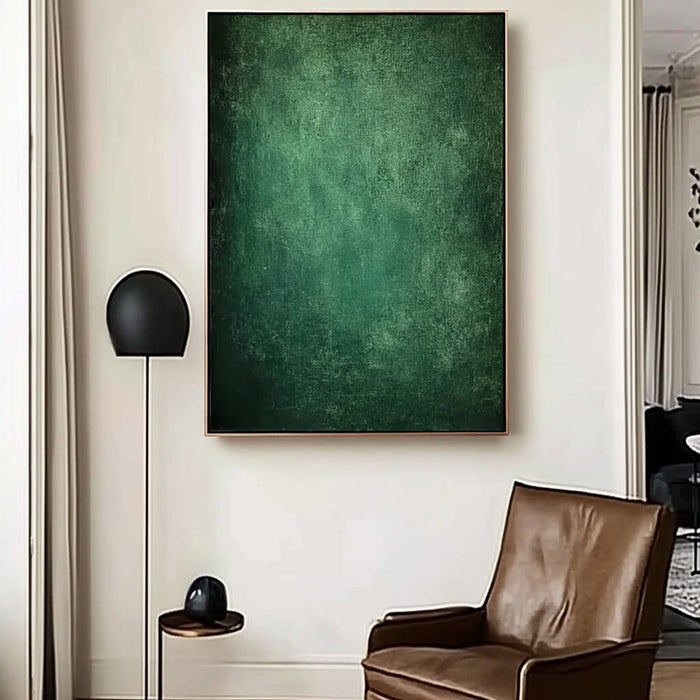 Emerald Wilderness II modern wabi sabi green wall decor for living room