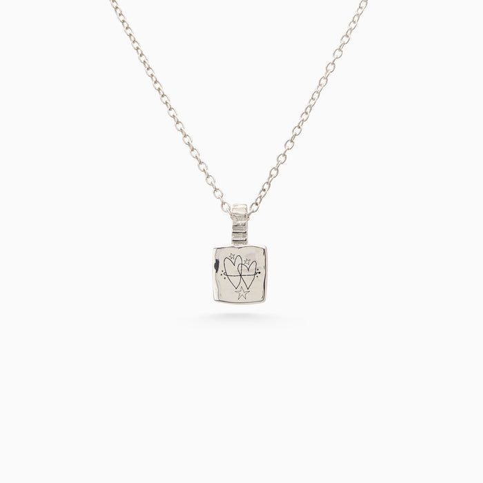 Engraved Slate Pendant | Silver