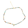 Essential Ritual Amazonite Beaded Heart Necklace Dainty Gemstone Layering Jewelry