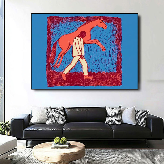 Fellow Traveler I modern abstract cowboy wall art by Hues Art Lab