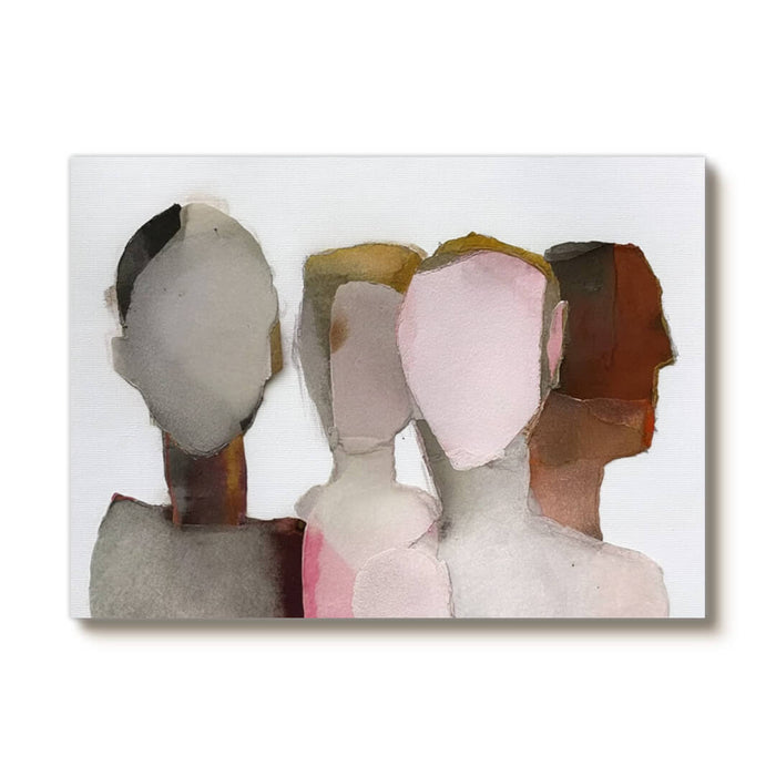 Fictional Reunion abstract figurative artwork with layered human forms