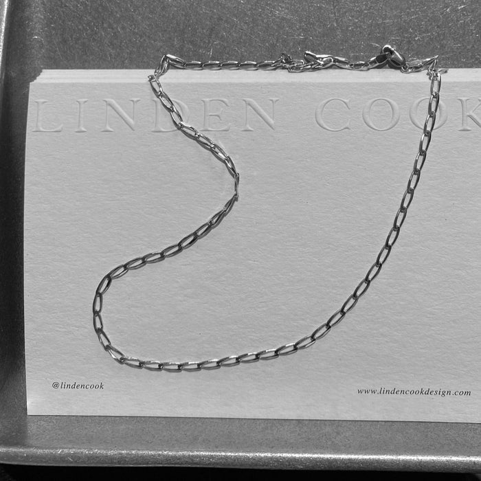 Fine Ribbon Link Necklace | Silver - Available Now