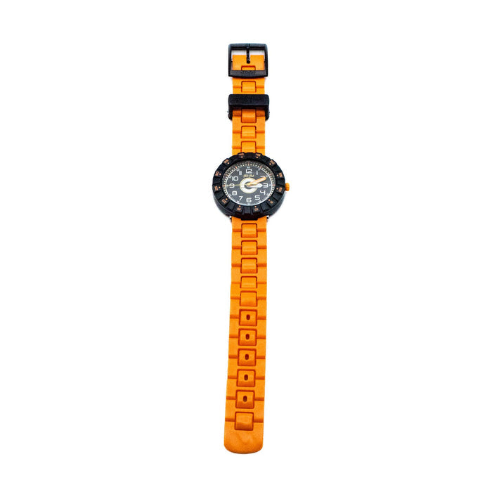 FLIK FLAK Solo Orancio Black & Orange Kids Watch ZFCS021 With Rotating Bezel