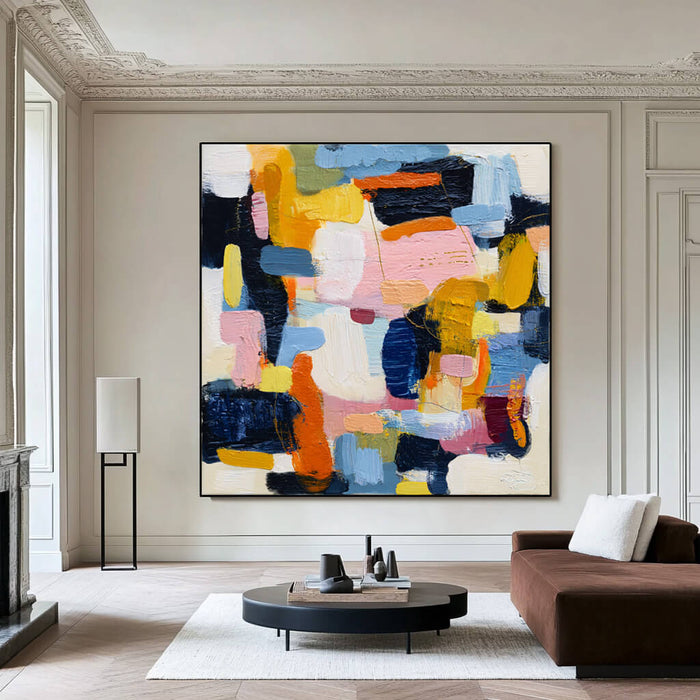 Floating Rhythm large colorful abstract artwork for modern home decor