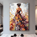 Floral Dance Dress abstract female figure wall art by Hues Art Lab