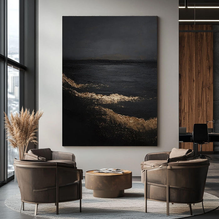 Flow abstract minimalist wall art painting by Hues Art Lab