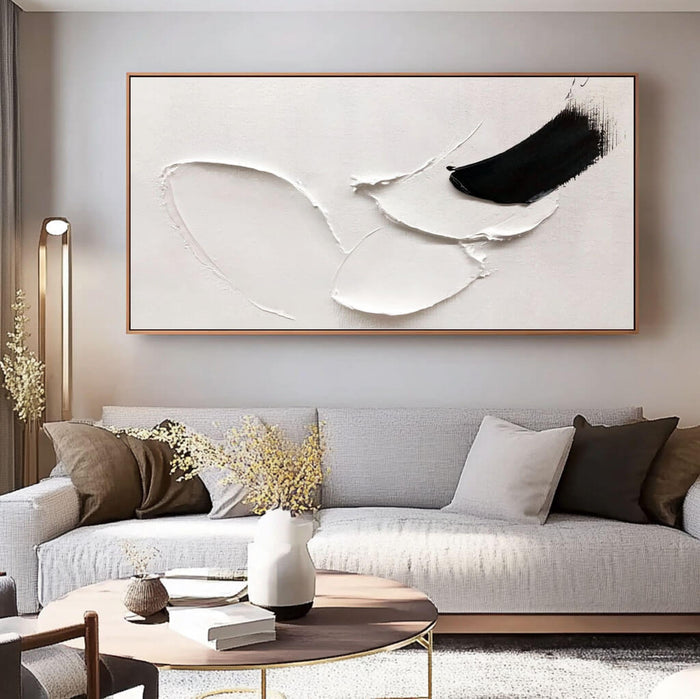 Textured Abstract Minimalist Panoramic Wall Art - Following - Hues Art Lab