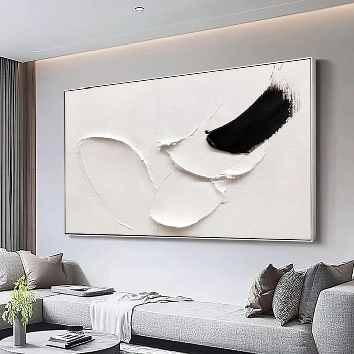 Textured Abstract Minimalist Panoramic Wall Art - Following - Hues Art Lab