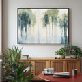 Abstract Forest Landscape Painting - Large Green and Blue Canvas Wall Art - Forest Wonderland - Hues Art Lab