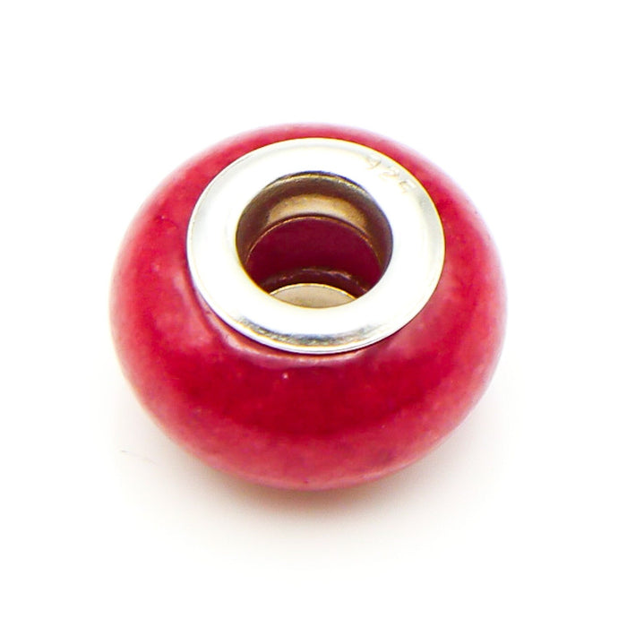 Gems En Vogue Red Quartz Bead With Sterling Silver Core
