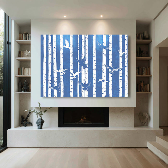 Geometry of the Flight large nature wall art for clean modern decor