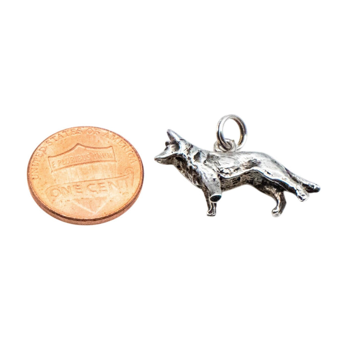 German Shepherd Sterling Silver Charm