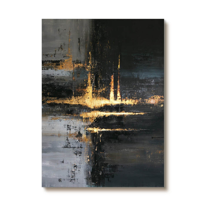 Glimmer in the Abyss dark abstract artwork with subtle luminous accents