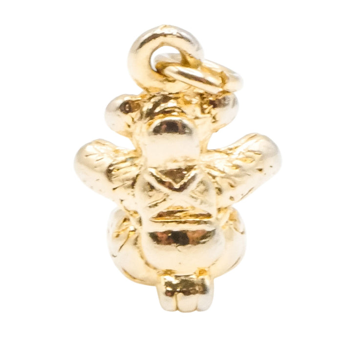 Gold Plated Sterling Silver Teddy Bear Charm – Vintage Style Bear Pendant