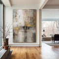 Beige and Gold Minimalist Abstract Painting - Contemporary Textured Wall Art - Golden Crossfade - Hues Art Lab