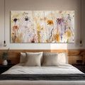 Large Abstract Floral Landscape Wall Art - Colorful Hand-Painted Canvas - Golden Hour - Hues Art Lab
