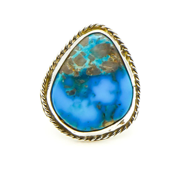 Handmade Turquoise Ring in Sterling Silver Size 6 1/2
