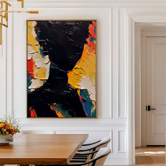 People Textured Colorful Acrylic Oil Painting - Contemporary Large Abstract Wall Art - Imagination - Hues Art Lab