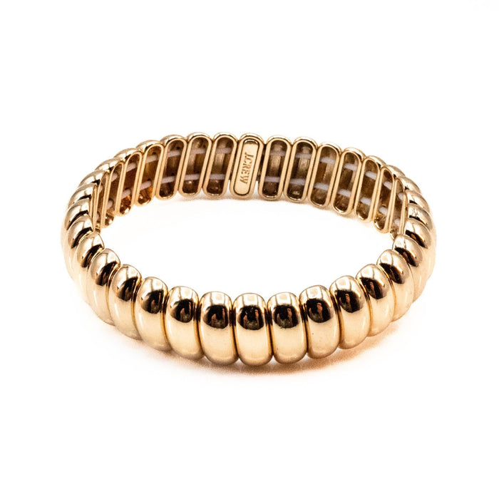J. CREW Gold Tone Metal Beaded Stretch Bracelet - 7 Inches