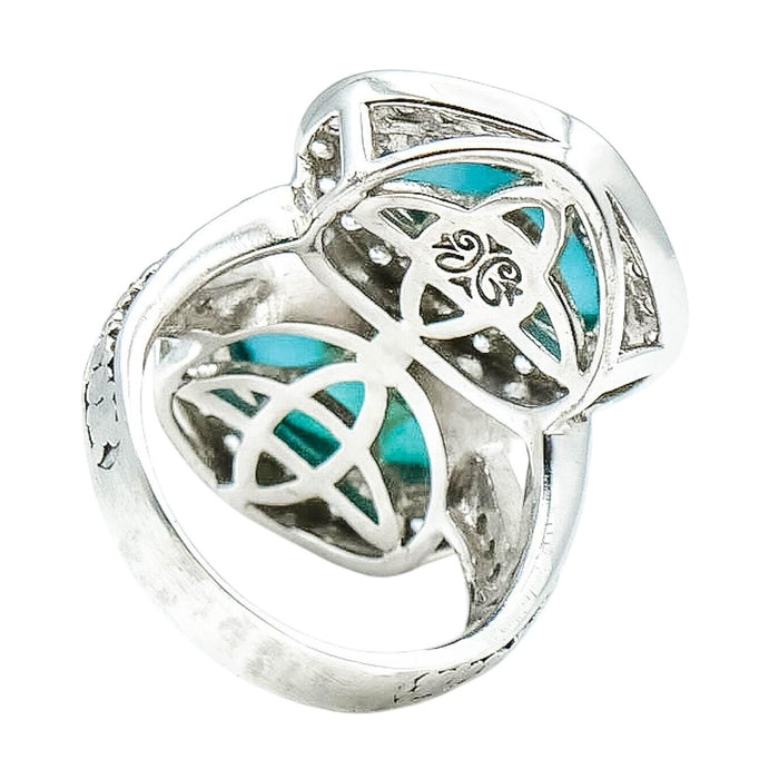 Joya Moonstone Doublet and White Zircon Halo Ring – Size 5
